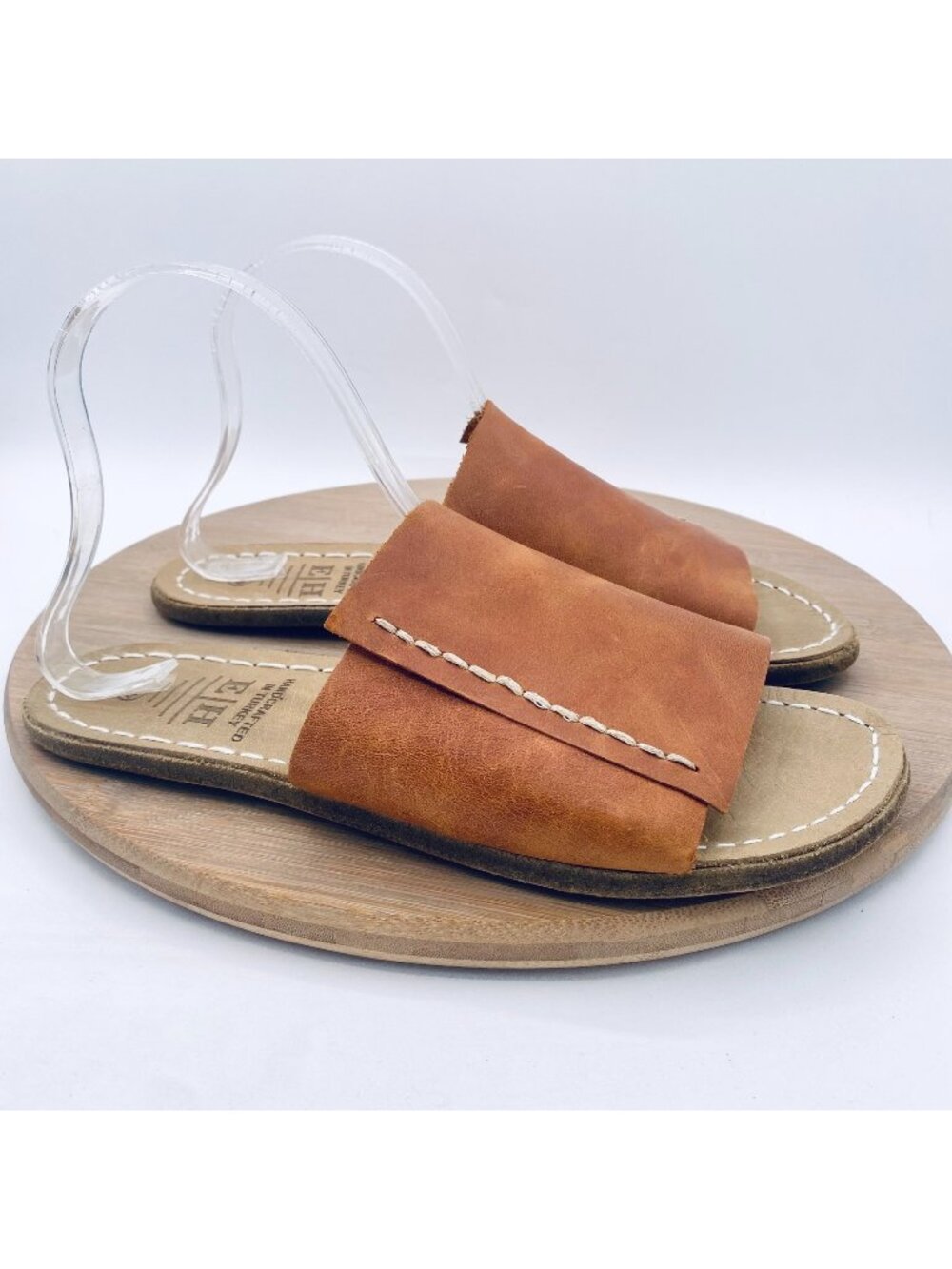 Earthing Harmony Sandals Womens 9 40 Brown Leather Grounding Barefoot Slides
